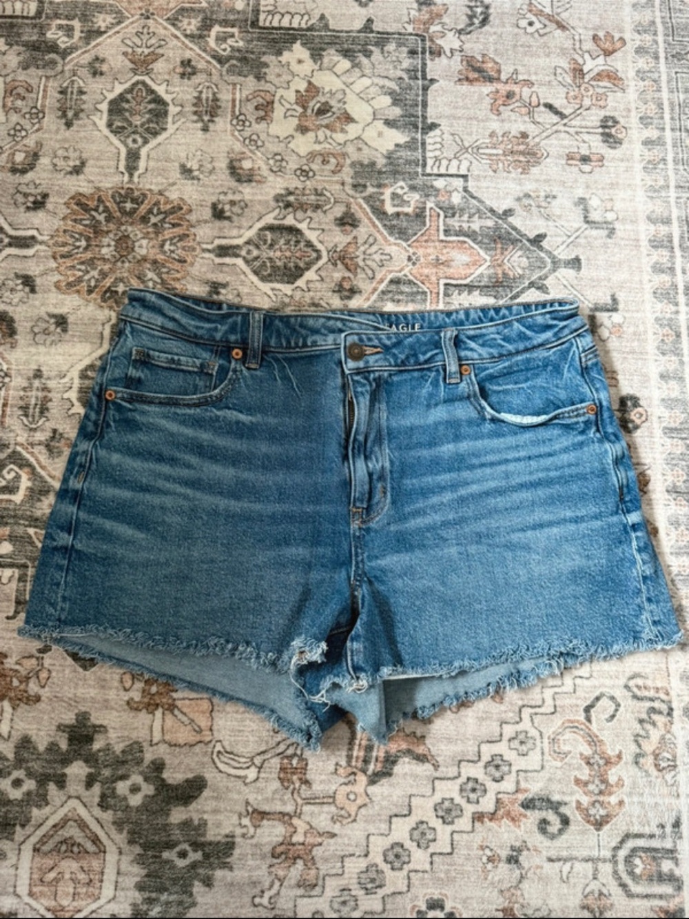 American Eagle Outfitters High-Rise Blue Denim Jean Shorts